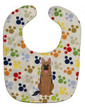 Pawprints German Shepherd Baby Bib Easy-Clean Baby Bib Baby Feeding Accessory Baby Mealtime Essential, 10 x 13, Multicolor