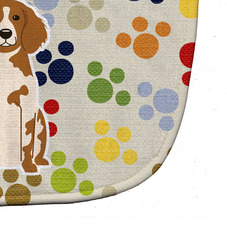 Pawprints Brittany Spaniel Baby Bib Easy-Clean Baby Bib Baby Feeding Accessory Baby Mealtime Essential, 10 x 13, Multicolor