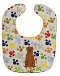 Pawprints Dogue de Bourdeaux Baby Bib Easy-Clean Baby Bib Baby Feeding Accessory Baby Mealtime Essential, 10 x 13, Multicolor