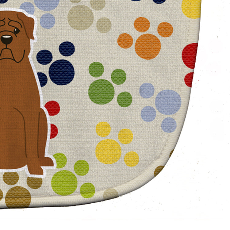 Pawprints Dogue de Bourdeaux Baby Bib Easy-Clean Baby Bib Baby Feeding Accessory Baby Mealtime Essential, 10 x 13, Multicolor