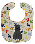 Pawprints Bouvier des Flandres Baby Bib Easy-Clean Baby Bib Baby Feeding Accessory Baby Mealtime Essential, 10 x 13, Multicolor
