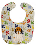 Pawprints Petit Basset Griffon Veenden Baby Bib Easy-Clean Baby Bib Baby Feeding Accessory Baby Mealtime Essential, 10 x 13, Multicolor