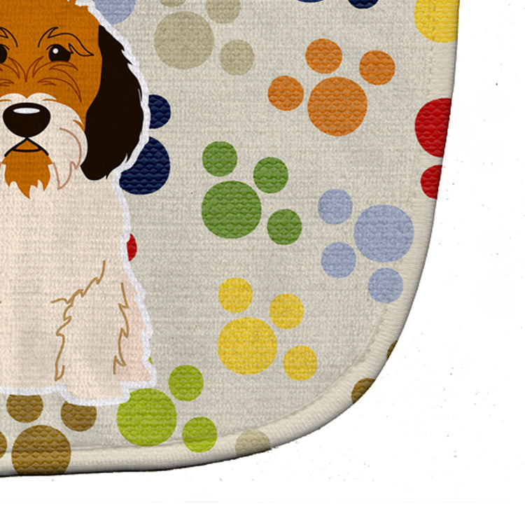 Pawprints Petit Basset Griffon Veenden Baby Bib Easy-Clean Baby Bib Baby Feeding Accessory Baby Mealtime Essential, 10 x 13, Multicolor