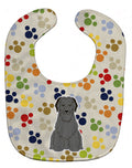 Pawprints Briard Black Baby Bib Easy-Clean Baby Bib Baby Feeding Accessory Baby Mealtime Essential, 10 x 13, Multicolor