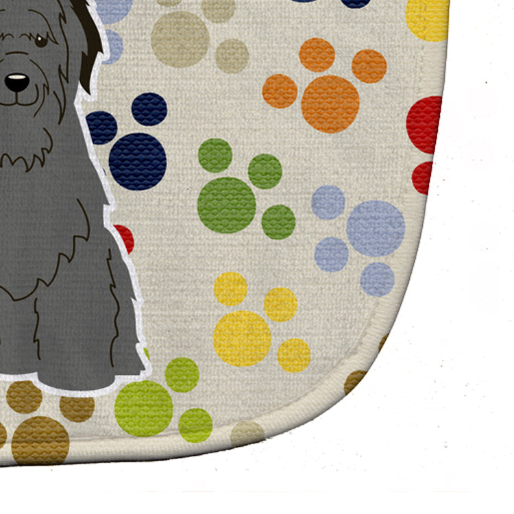 Pawprints Briard Black Baby Bib Easy-Clean Baby Bib Baby Feeding Accessory Baby Mealtime Essential, 10 x 13, Multicolor