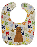 Pawprints Briard Brown Baby Bib Easy-Clean Baby Bib Baby Feeding Accessory Baby Mealtime Essential, 10 x 13, Multicolor