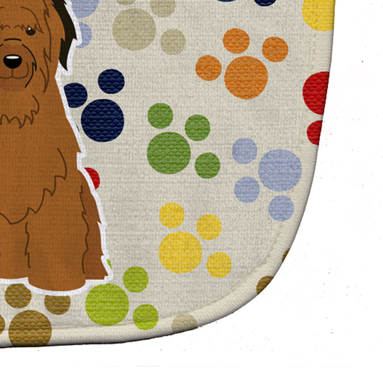 Pawprints Briard Brown Baby Bib Easy-Clean Baby Bib Baby Feeding Accessory Baby Mealtime Essential, 10 x 13, Multicolor
