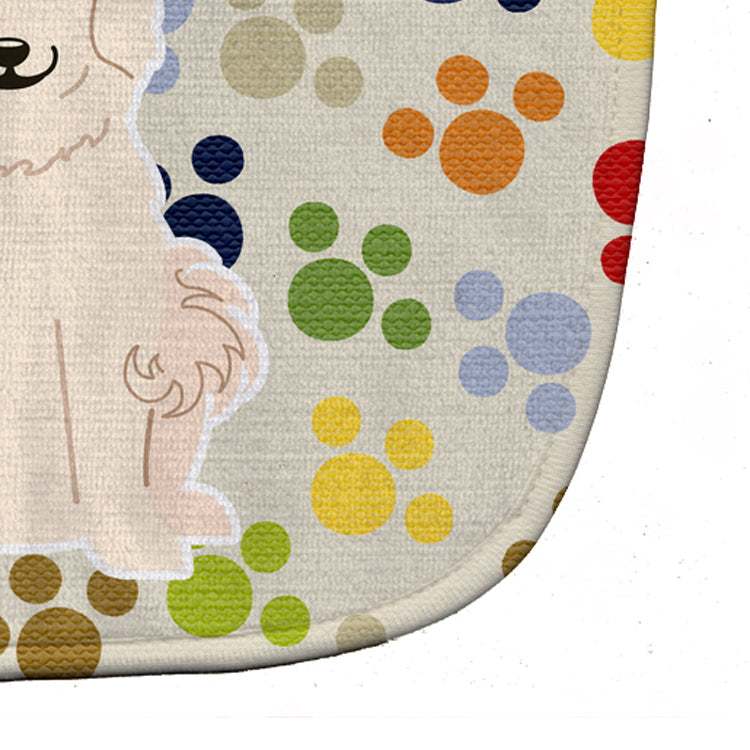 Pawprints Great Pyrenese Baby Bib Easy-Clean Baby Bib Baby Feeding Accessory Baby Mealtime Essential, 10 x 13, Multicolor