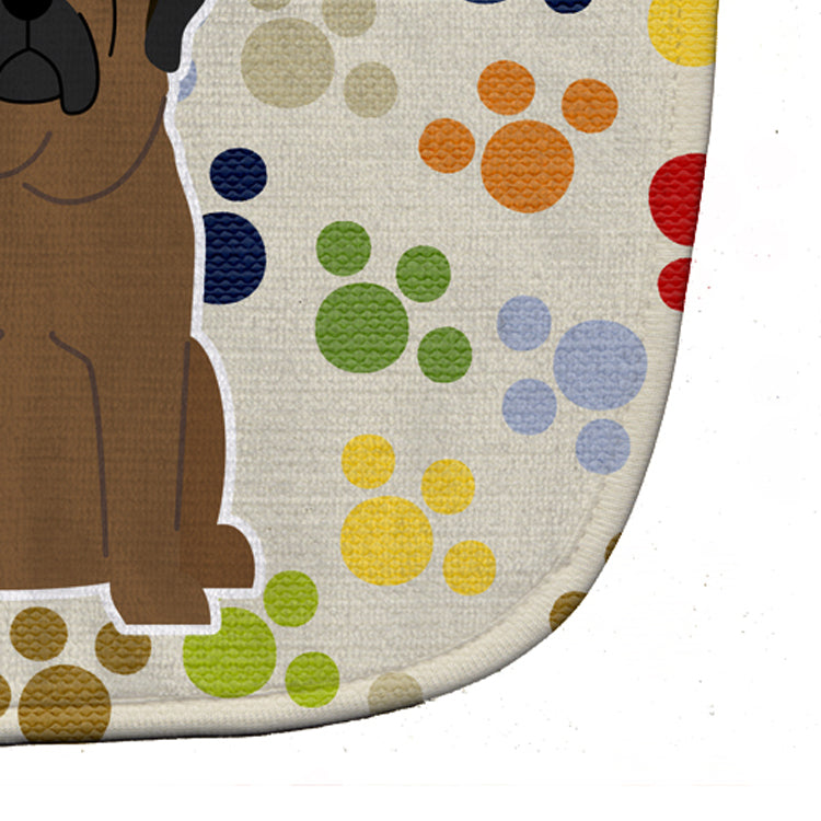 Pawprints Bullmastiff Baby Bib Easy-Clean Baby Bib Baby Feeding Accessory Baby Mealtime Essential, 10 x 13, Multicolor