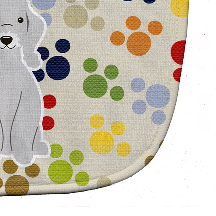 Pawprints Bedlington Terrier Blue Baby Bib Easy-Clean Baby Bib Baby Feeding Accessory Baby Mealtime Essential, 10 x 13, Multicolor
