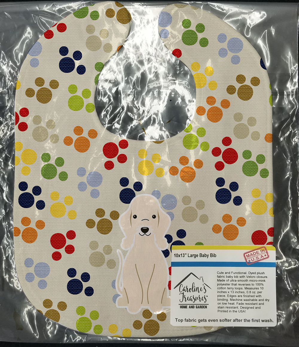 Pawprints Bedlington Terrier Sandy Baby Bib Easy-Clean Baby Bib Baby Feeding Accessory Baby Mealtime Essential, 10 x 13, Multicolor