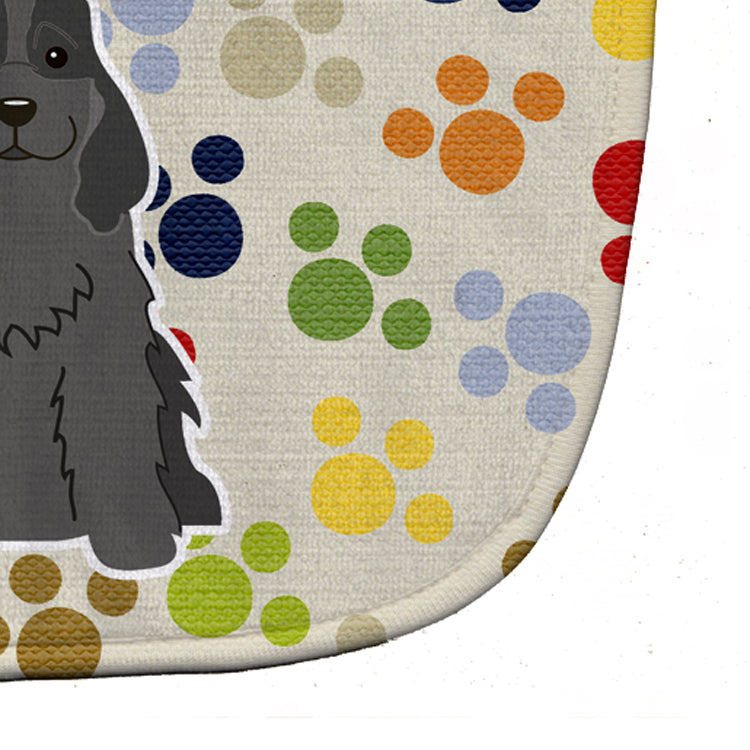 Pawprints Cocker Spaniel Black Baby Bib Easy-Clean Baby Bib Baby Feeding Accessory Baby Mealtime Essential, 10 x 13, Multicolor