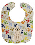 Pawprints Cocker Spaniel Buff Baby Bib Easy-Clean Baby Bib Baby Feeding Accessory Baby Mealtime Essential, 10 x 13, Multicolor