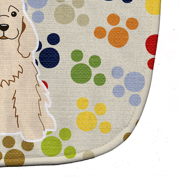 Pawprints Cocker Spaniel Buff Baby Bib Easy-Clean Baby Bib Baby Feeding Accessory Baby Mealtime Essential, 10 x 13, Multicolor
