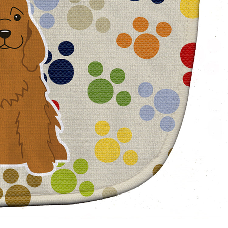 Pawprints Cocker Spaniel Red Baby Bib Easy-Clean Baby Bib Baby Feeding Accessory Baby Mealtime Essential, 10 x 13, Multicolor