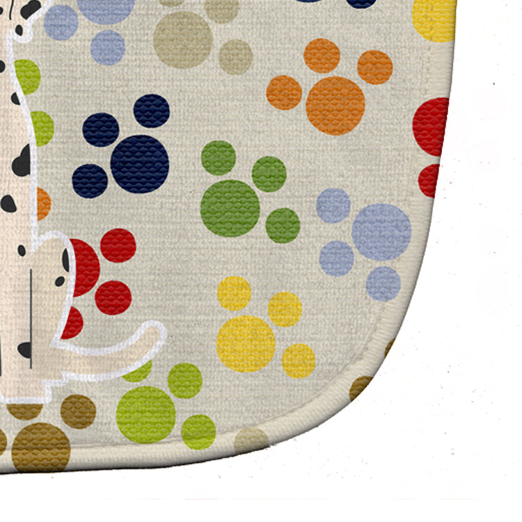 Pawprints Dalmatian Baby Bib Easy-Clean Baby Bib Baby Feeding Accessory Baby Mealtime Essential, 10 x 13, Multicolor