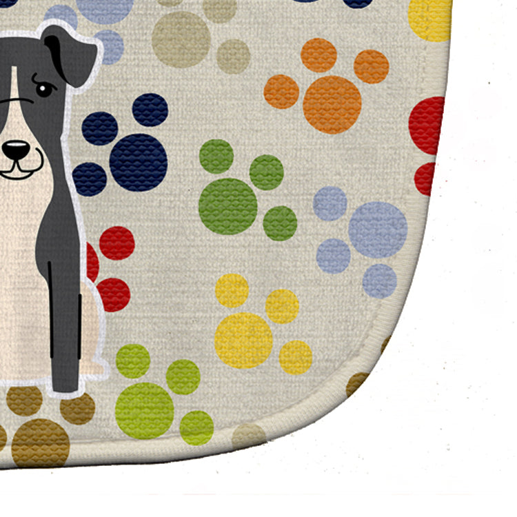 Pawprints Smooth Fox Terrier Baby Bib Easy-Clean Baby Bib Baby Feeding Accessory Baby Mealtime Essential, 10 x 13, Multicolor