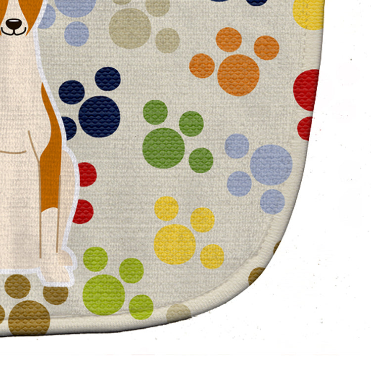 Pawprints Whippet Baby Bib Easy-Clean Baby Bib Baby Feeding Accessory Baby Mealtime Essential, 10 x 13, Multicolor