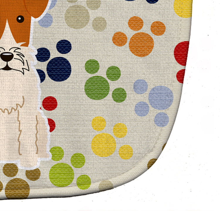 Pawprints Wire Fox Terrier Baby Bib Easy-Clean Baby Bib Baby Feeding Accessory Baby Mealtime Essential, 10 x 13, Multicolor