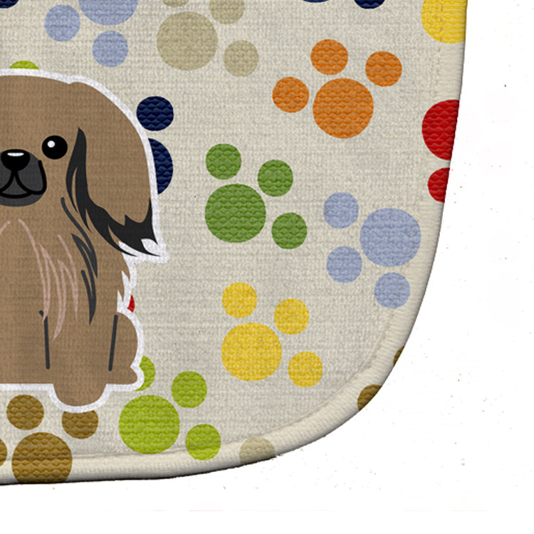 Pawprints Pekingese Tan Baby Bib Easy-Clean Baby Bib Baby Feeding Accessory Baby Mealtime Essential, 10 x 13, Multicolor