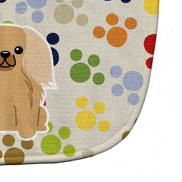 Pawprints Pekingese Fawn Sable Baby Bib Easy-Clean Baby Bib Baby Feeding Accessory Baby Mealtime Essential, 10 x 13, Multicolor