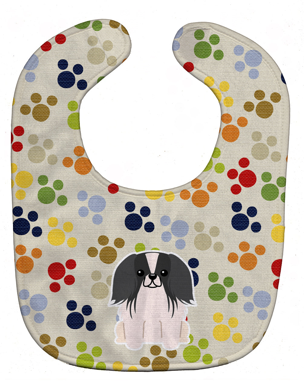 Pawprints Pekingese Black White Baby Bib Easy-Clean Baby Bib Baby Feeding Accessory Baby Mealtime Essential, 10 x 13, Multicolor