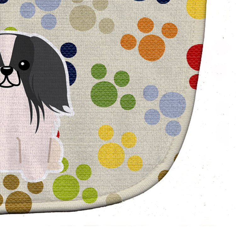 Pawprints Pekingese Black White Baby Bib Easy-Clean Baby Bib Baby Feeding Accessory Baby Mealtime Essential, 10 x 13, Multicolor