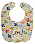 Pawprints Pekingese Cream Baby Bib Easy-Clean Baby Bib Baby Feeding Accessory Baby Mealtime Essential, 10 x 13, Multicolor