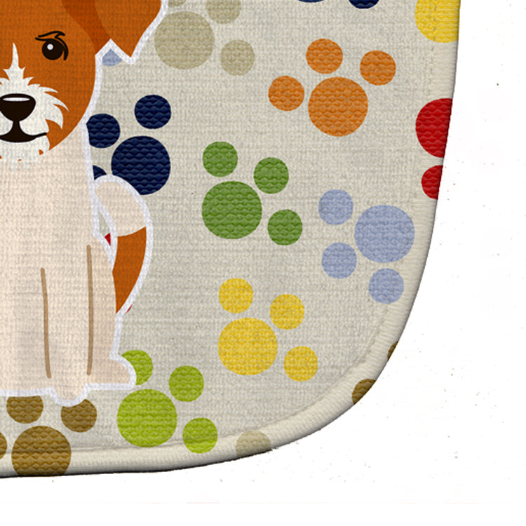 Pawprints Jack Russell Terrier Baby Bib Easy-Clean Baby Bib Baby Feeding Accessory Baby Mealtime Essential, 10 x 13, Multicolor