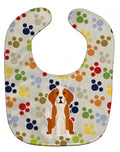 Pawprints English Foxhound Baby Bib Easy-Clean Baby Bib Baby Feeding Accessory Baby Mealtime Essential, 10 x 13, Multicolor
