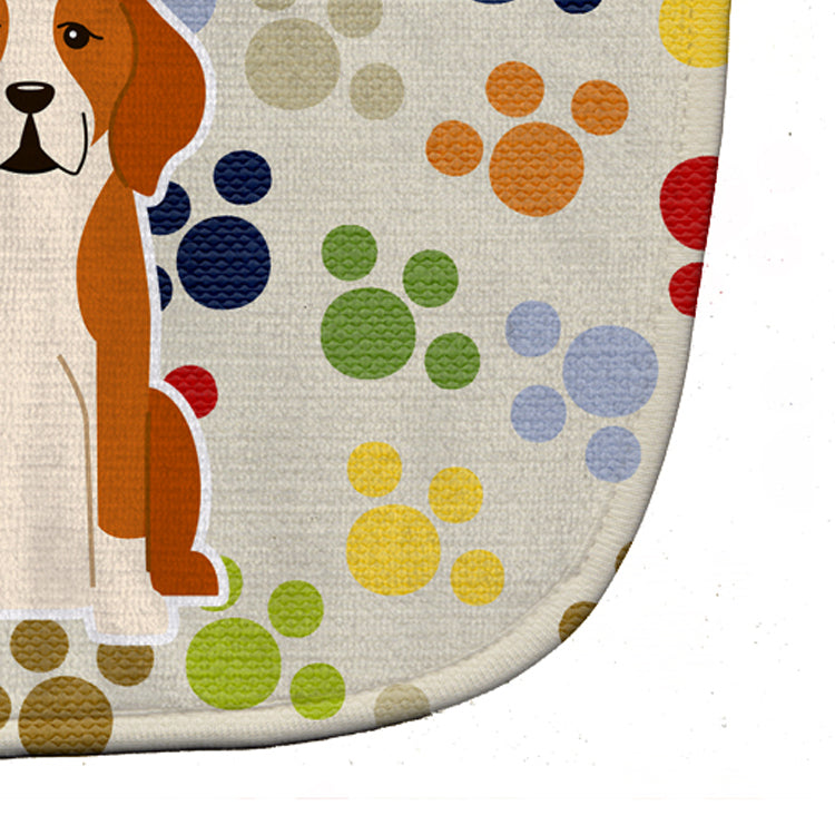 Pawprints English Foxhound Baby Bib Easy-Clean Baby Bib Baby Feeding Accessory Baby Mealtime Essential, 10 x 13, Multicolor