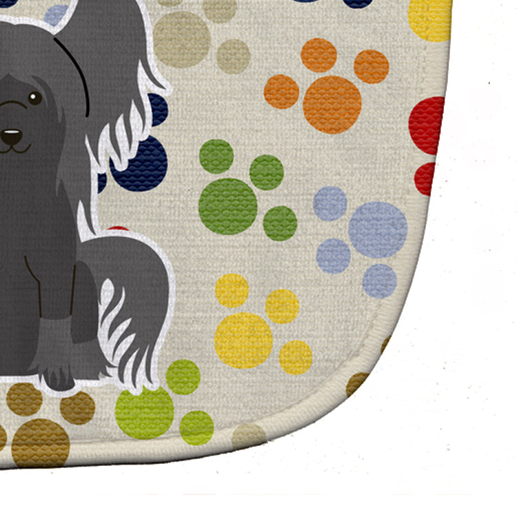 Pawprints Chinese Crested Black Baby Bib Easy-Clean Baby Bib Baby Feeding Accessory Baby Mealtime Essential, 10 x 13, Multicolor