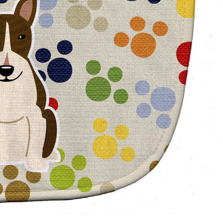 Pawprints Bull Terrier Dark Brindle Baby Bib Easy-Clean Baby Bib Baby Feeding Accessory Baby Mealtime Essential, 10 x 13, Multicolor