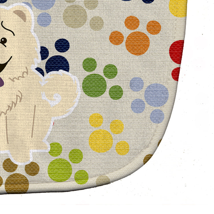 Pawprints Chow Chow White Baby Bib Easy-Clean Baby Bib Baby Feeding Accessory Baby Mealtime Essential, 10 x 13, Multicolor