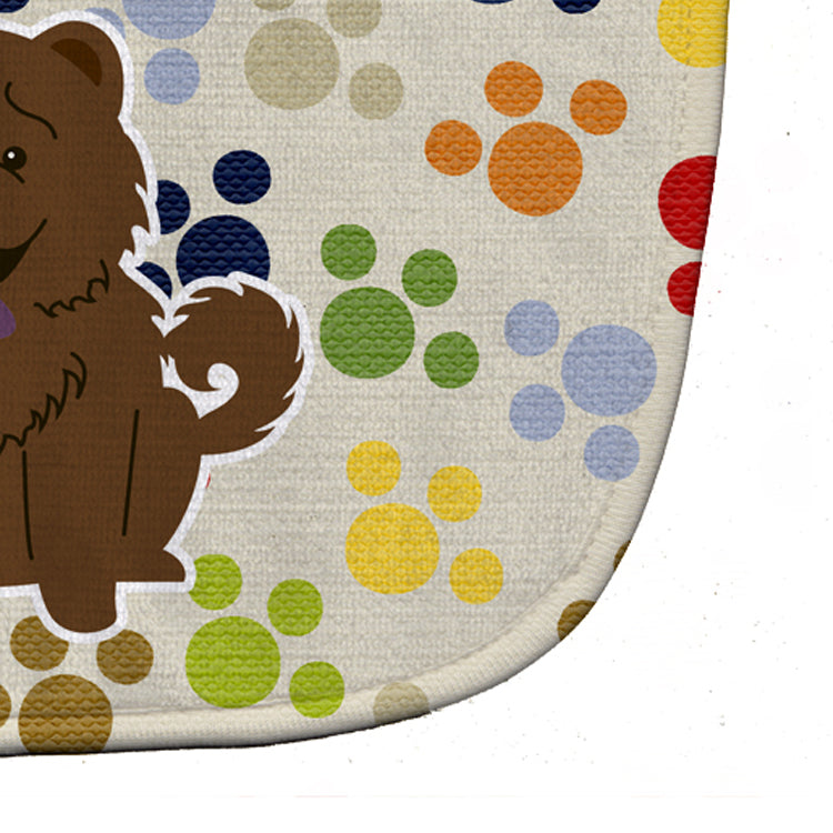 Pawprints Chow Chow Chocolate Baby Bib Easy-Clean Baby Bib Baby Feeding Accessory Baby Mealtime Essential, 10 x 13, Multicolor
