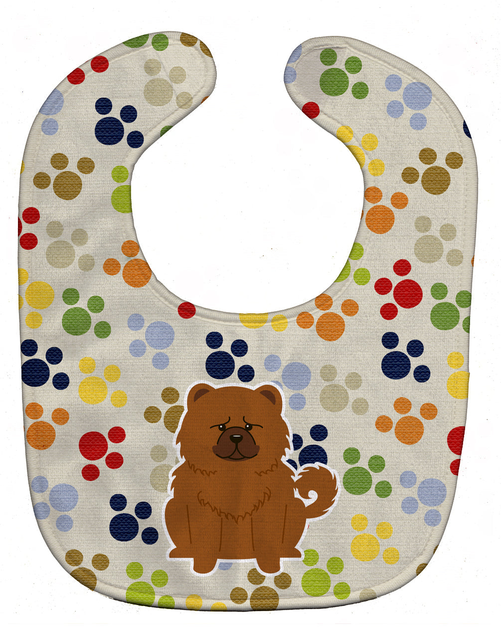 Pawprints Chow Chow Red Baby Bib Easy-Clean Baby Bib Baby Feeding Accessory Baby Mealtime Essential, 10 x 13, Multicolor