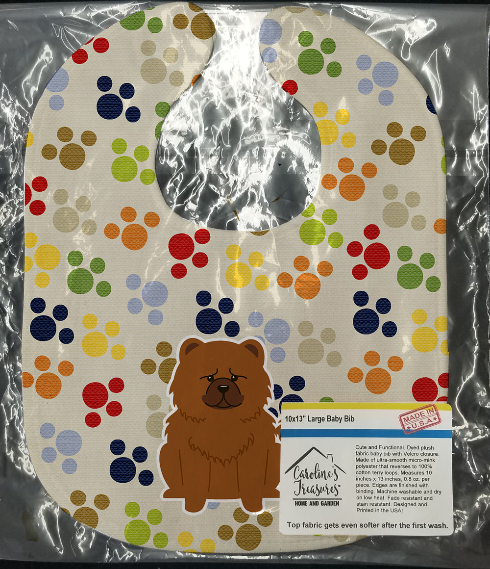 Pawprints Chow Chow Red Baby Bib Easy-Clean Baby Bib Baby Feeding Accessory Baby Mealtime Essential, 10 x 13, Multicolor