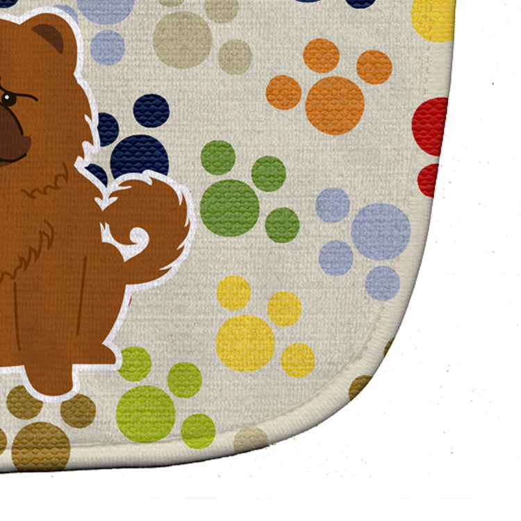 Pawprints Chow Chow Red Baby Bib Easy-Clean Baby Bib Baby Feeding Accessory Baby Mealtime Essential, 10 x 13, Multicolor