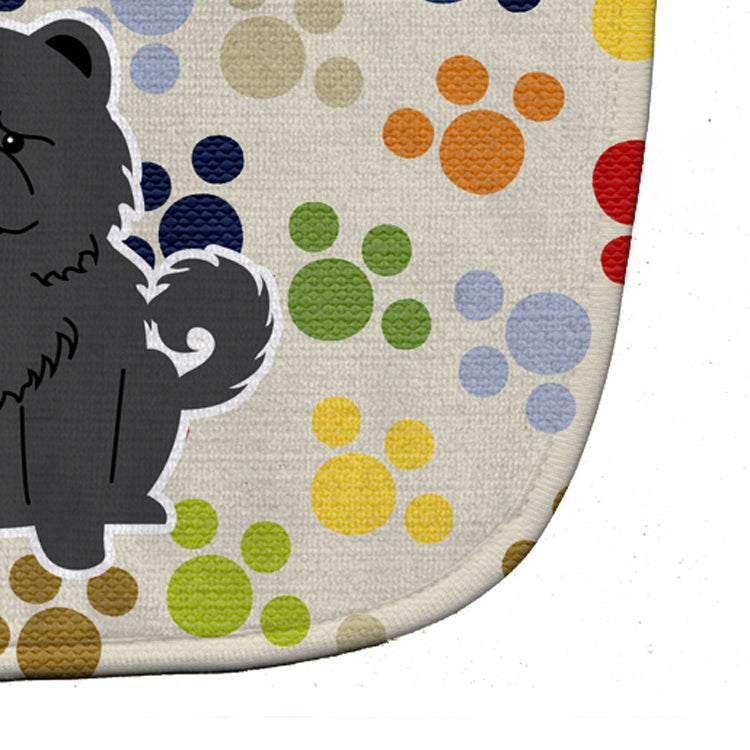 Pawprints Chow Chow Black Baby Bib Easy-Clean Baby Bib Baby Feeding Accessory Baby Mealtime Essential, 10 x 13, Multicolor