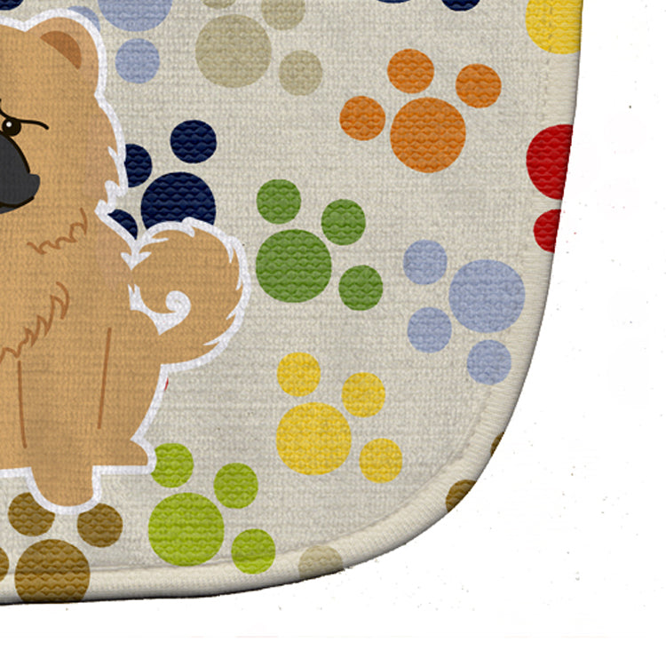 Pawprints Chow Chow Cream Baby Bib Easy-Clean Baby Bib Baby Feeding Accessory Baby Mealtime Essential, 10 x 13, Multicolor
