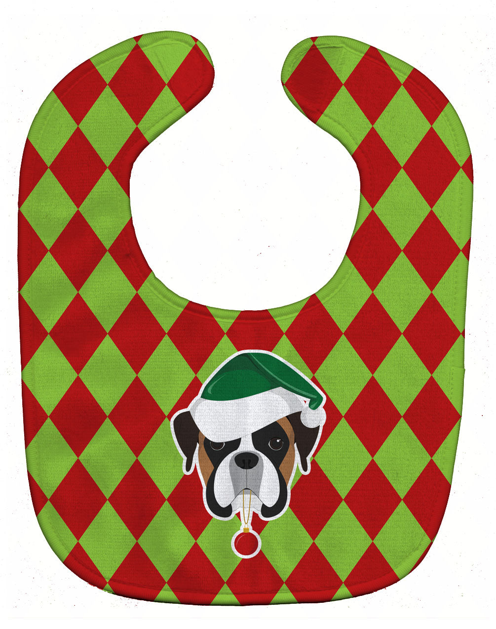 Christmas Boxer Baby Bib Easy-Clean Baby Bib Baby Feeding Accessory Baby Mealtime Essential, 10 x 13, Multicolor