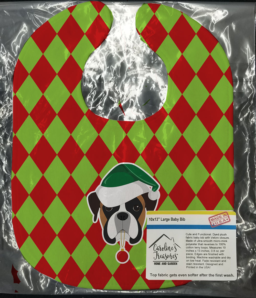 Christmas Boxer Baby Bib Easy-Clean Baby Bib Baby Feeding Accessory Baby Mealtime Essential, 10 x 13, Multicolor