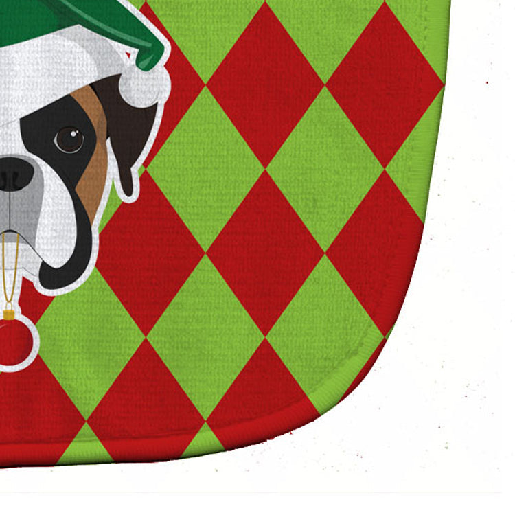Christmas Boxer Baby Bib Easy-Clean Baby Bib Baby Feeding Accessory Baby Mealtime Essential, 10 x 13, Multicolor