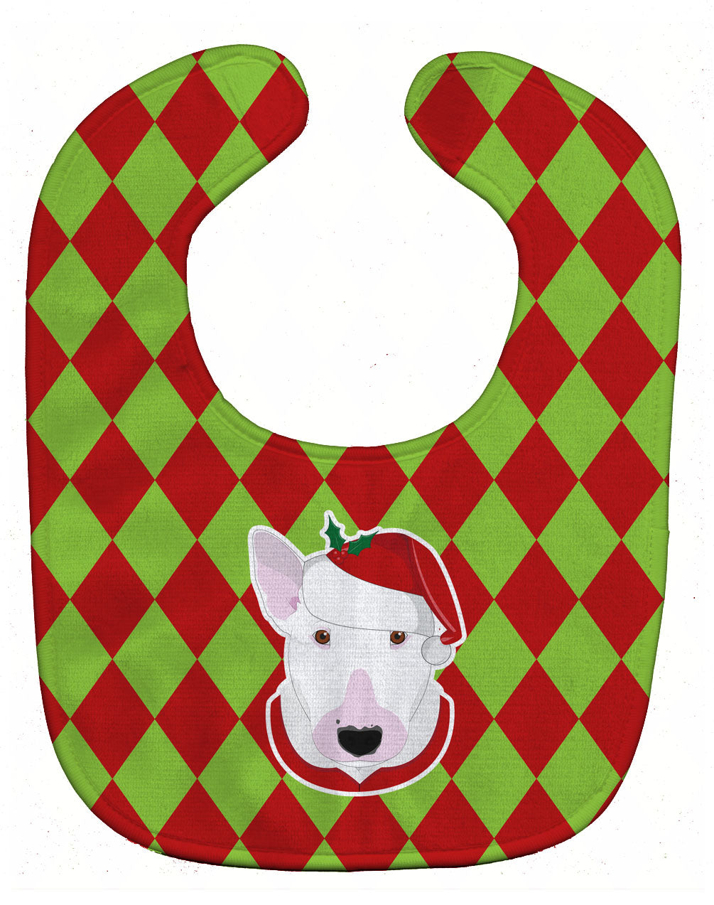 Christmas Bull Terrier Baby Bib Easy-Clean Baby Bib Baby Feeding Accessory Baby Mealtime Essential, 10 x 13, Multicolor