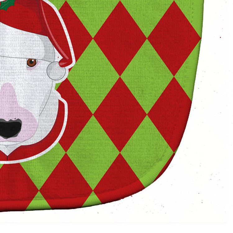 Christmas Bull Terrier Baby Bib Easy-Clean Baby Bib Baby Feeding Accessory Baby Mealtime Essential, 10 x 13, Multicolor