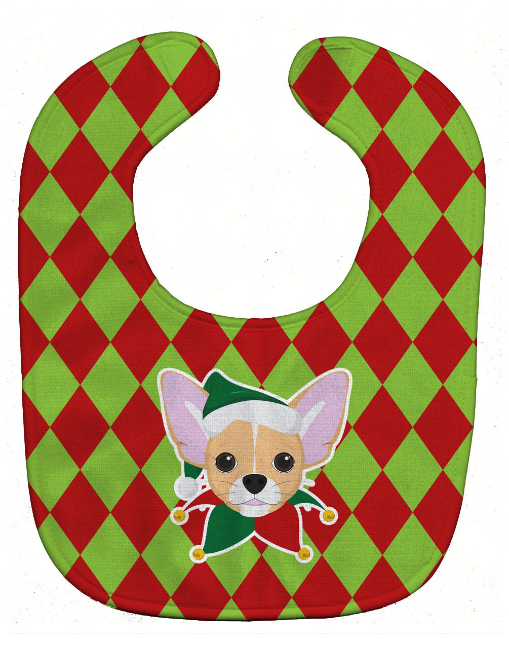 Christmas Chihuahua Baby Bib Easy-Clean Baby Bib Baby Feeding Accessory Baby Mealtime Essential, 10 x 13, Multicolor