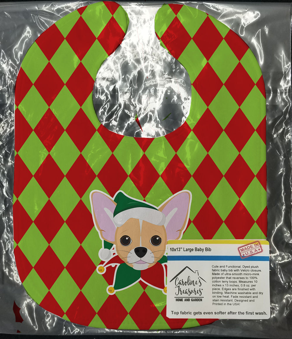 Christmas Chihuahua Baby Bib Easy-Clean Baby Bib Baby Feeding Accessory Baby Mealtime Essential, 10 x 13, Multicolor