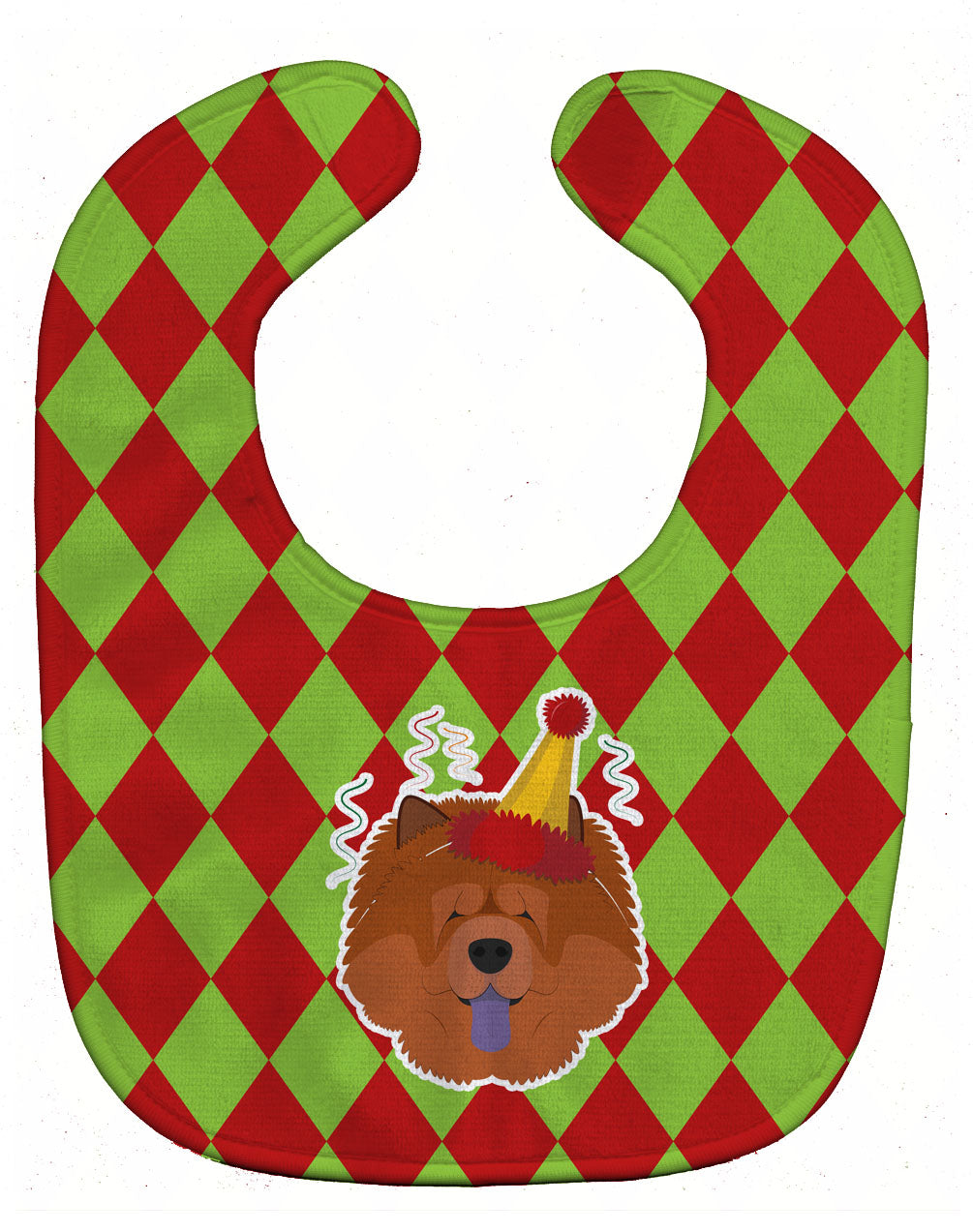 Christmas Chow Chow Baby Bib Easy-Clean Baby Bib Baby Feeding Accessory Baby Mealtime Essential, 10 x 13, Multicolor