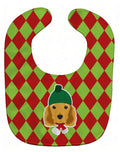 Christmas Cocker Spaniel Baby Bib Easy-Clean Baby Bib Baby Feeding Accessory Baby Mealtime Essential, 10 x 13, Multicolor