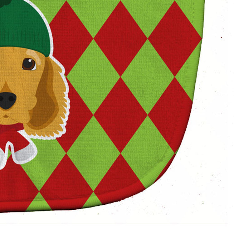 Christmas Cocker Spaniel Baby Bib Easy-Clean Baby Bib Baby Feeding Accessory Baby Mealtime Essential, 10 x 13, Multicolor
